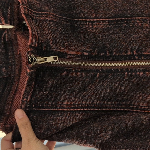 Outcast selenite red denim Mini Dress SIZE L runs small sold out - Picture 7 of 7